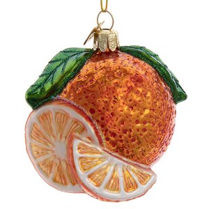 Стеклянная елочная игрушка Апельсин 8 см, подвеска Kurts Adler фото 1