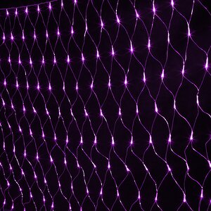 Гирлянда Сетка 2*1.5 м, 300 фиолетовых LED ламп, прозрачный ПВХ, уличная, соединяемая, IP44 Snowhouse фото 2