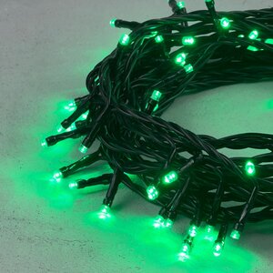 Светодиодная гирлянда 24V Quality Light 100 зеленых LED ламп 10 м, черный ПВХ, соединяемая, IP44 BEAUTY LED фото 1