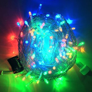 Светодиодная гирлянда нить Rich Led Cap 10 м, 100 разноцветных LED ламп, прозрачный ПВХ, соединяемая, IP65 Rich Led фото 1