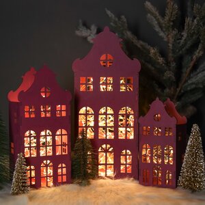 Домик с подсветкой Амстердам 27 см сливовый Christmas Apple фото 3