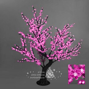 Светодиодное дерево "Сакура" с "натуральным" стволом, 150 см, уличное, 768 РОЗОВЫХ LED ламп BEAUTY LED фото 1