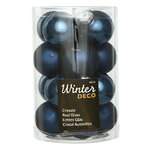Набор стеклянных шаров 3.5 см синий бархат mix, 16 шт
