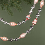 Стеклянные бусы на елку Vintage Christmas: Pink Silver 180 см