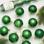 Набор пластиковых шаров Liberty 6 см, 10 шт, рождественский зеленый глянцевый