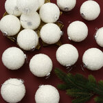 Набор елочных шаров Fluffy Shine: Белый 10 см, 24 шт