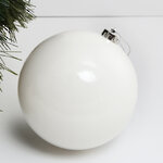 Пластиковый шар Sonder 15 см белый глянцевый
