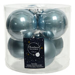 Набор стеклянных шаров 8 см misty blue mix, 6 шт