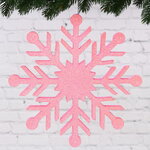 Украшение на потолок Снежинка 50 см розовая, пеноплекс