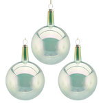 Набор стеклянных шаров Viva Lamberto 8 см, 6 шт, светло-зеленый