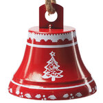 Елочная игрушка Колокольчик - Christmas Tree 14 см красный, подвеска