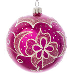 Стеклянный елочный шар Диадема 8 см розовый