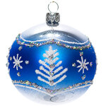 Стеклянный елочный шар Холодок 7 см синий