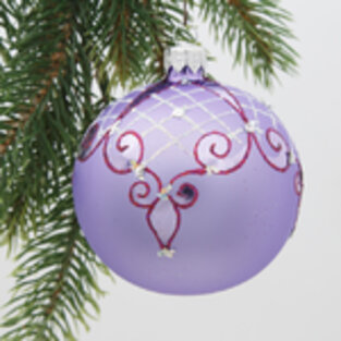 Стеклянный елочный шар Тайна 7 см фиолетовый