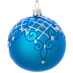 Стеклянный елочный шар Тайна 7 см голубой