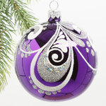 Стеклянный елочный шар Батик 8 см фиолетовый