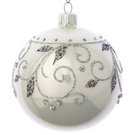 Стеклянный елочный шар Жасмин 8 см белый