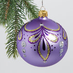 Стеклянный елочный шар Увертюра 8 см фиолетовый