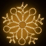 Светящаяся Снежинка 90 см, теплые белые LED, IP44