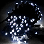 Светодиодная гирлянда 24V Legoled 100 холодных белых LED ламп 10 м, мерцание, черный КАУЧУК, соединяемая, IP44